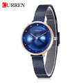 CURREN 9029 Female Quartz Watch Gem Dial Ultra Thin Mesh Strap Top Brand Female Luxury Wristwatch Girl Clock Relogio Feminino